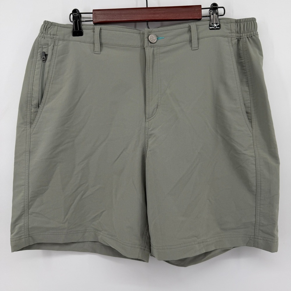 Free Fly Nomad Shorts Mens XL Sage Green Bamboo Charcoal Blend Stretch Hiking